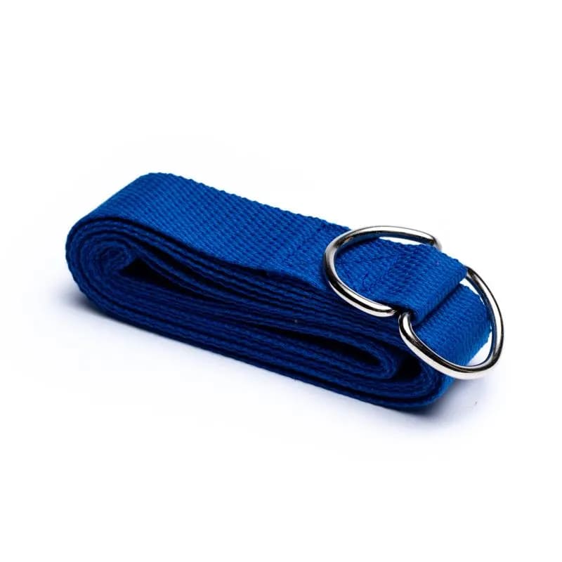 Sangle de Yoga avec anneau en D coton bleu
